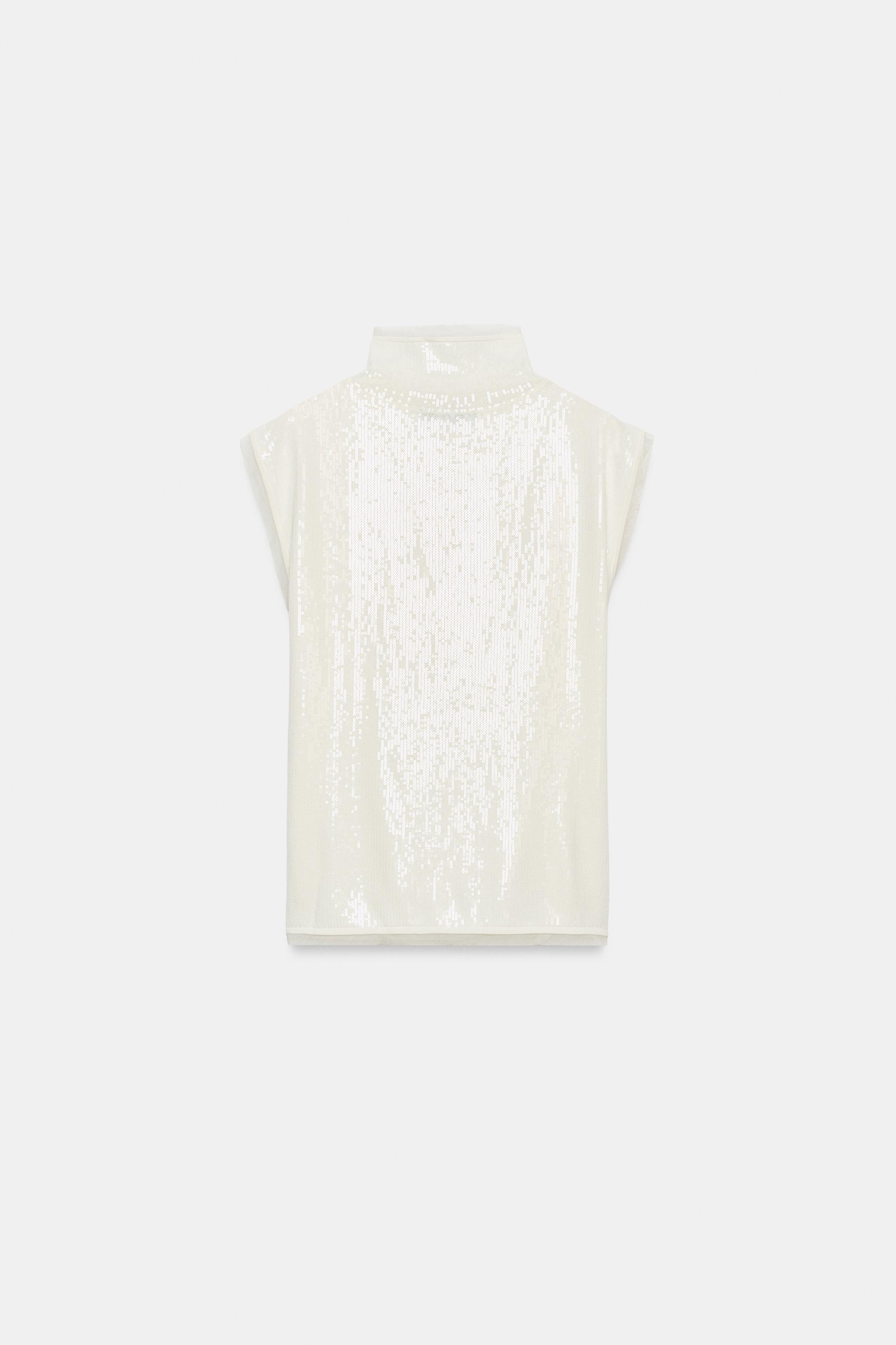 TOP EN MAILLE À PAILLETTES